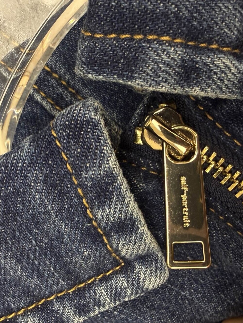 Self Portrait Denim Broderie Mini Dress - Picture 8 of 8